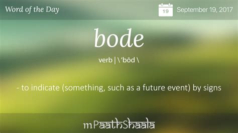 bode ill bodes definition.